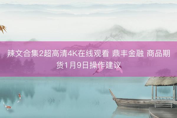 辣文合集2超高清4K在线观看 鼎丰金融 商品期货1月9日操作建议