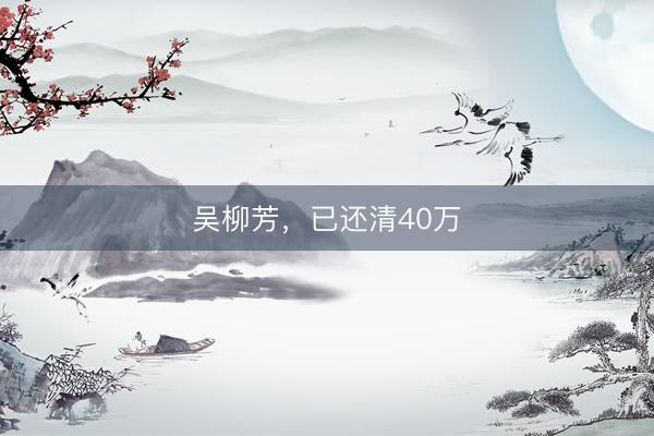 吴柳芳，已还清40万