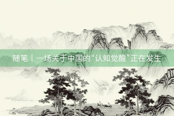 随笔｜一场关于中国的“认知觉醒”正在发生