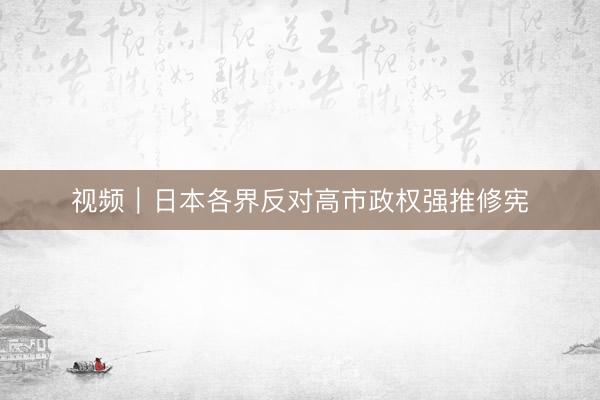 视频｜日本各界反对高市政权强推修宪