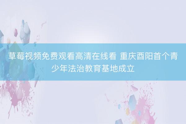 草莓视频免费观看高清在线看 重庆酉阳首个青少年法治教育基地成立
