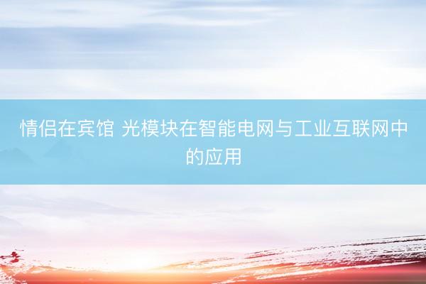 情侣在宾馆 光模块在智能电网与工业互联网中的应用