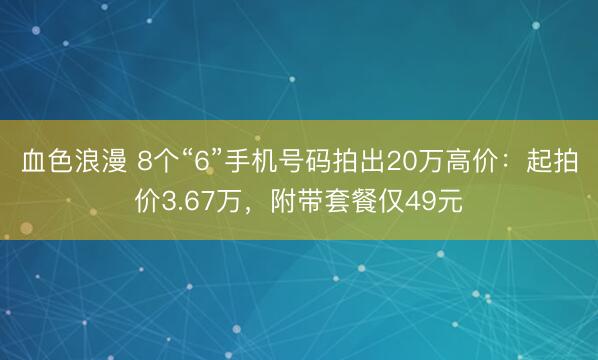 血色浪漫 8个“6”手机号码拍出20万高价：起拍价3.67万，附带套餐仅49元