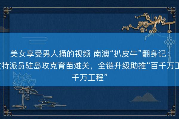 美女享受男人捅的视频 南澳“扒皮牛”翻身记：农技特派员驻岛攻克育苗难关，全链升级助推“百千万工程”
