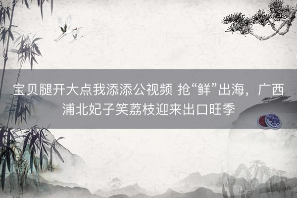 宝贝腿开大点我添添公视频 抢“鲜”出海，广西浦北妃子笑荔枝迎来出口旺季