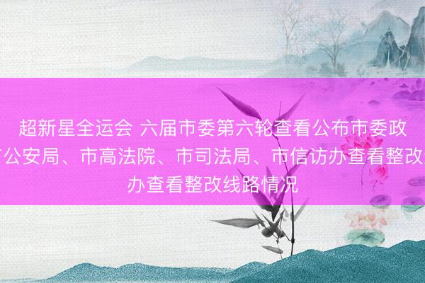 超新星全运会 六届市委第六轮查看公布市委政法委、市公安局、市高法院、市司法局、市信访办查看整改线路情况